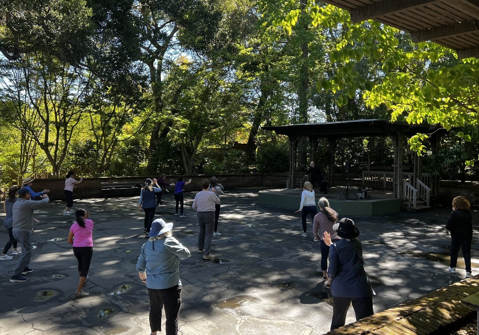 Tai Chi instruction is presented on the Woodland Court as part of Wellness Week 2024.