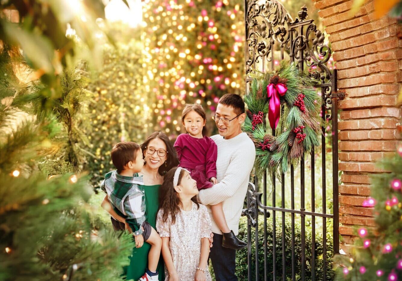 Family enjoying the Holiday Garden Lights in the Daytime