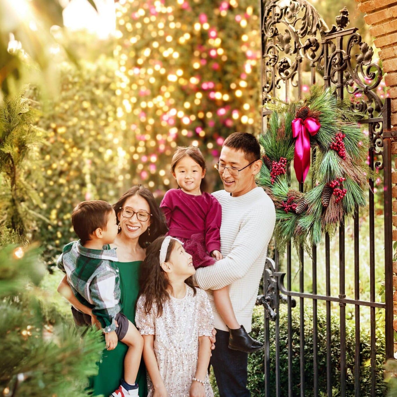 Family enjoying the Holiday Garden Lights in the Daytime