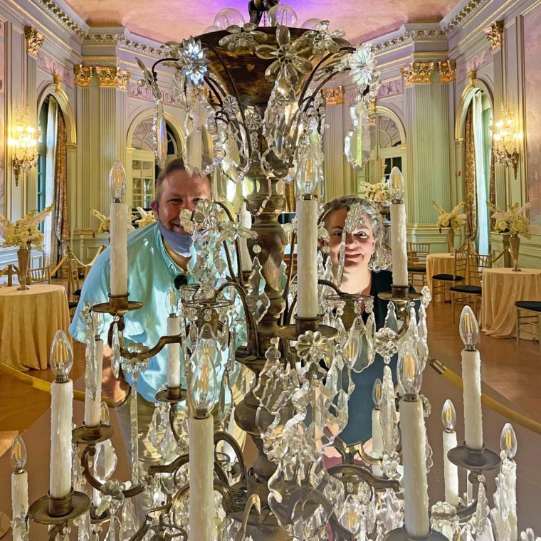 Julie And Kevin With The Chandelier Scaled