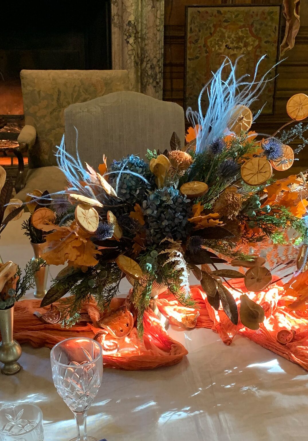 Holidays at Filoli 2023 included a presentation of tablescapes in the Ballroom decorated by Community Partners to represent cultural winter holiday observances. Presented by Fariba Nejhat and the IAM Foundation, this display celebrates the Persian Festival of Mehregan.